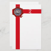 騎士テンプラの封印、モノグラム、白 便箋 (正面/裏面)