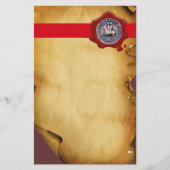 騎士テンプラの封印,赤いワックス,羊皮紙 便箋 (正面)