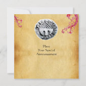 騎士テンプラータウ宝石の紫のシール 招待状 (裏面)