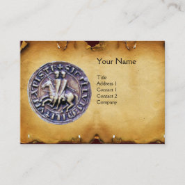 騎士テンプラーモノグラムパーチメントのシール 名刺
