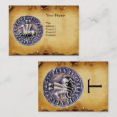 騎士テンプラーモノグラムパーチメントのシール 名刺 (正面/裏面)