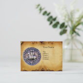 騎士テンプラーモノグラムパーチメントのシール 名刺 (スタンド正面)