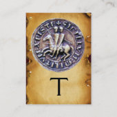 騎士テンプラーモノグラムパーチメントのシール 名刺 (裏面)