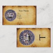 騎士テンプラーモノグラムパーチメントのシール 名刺 (正面/裏面)