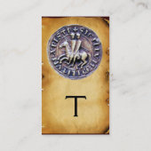 騎士テンプラーモノグラムパーチメントのシール 名刺 (裏面)