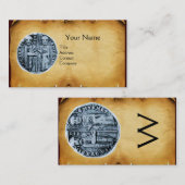 騎士テンプラーモノグラムパーチメントのシール 名刺 (正面/裏面)