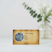 騎士テンプラーモノグラムパーチメントのシール 名刺 (スタンド正面)