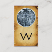 騎士テンプラーモノグラムパーチメントのシール 名刺 (裏面)