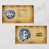 騎士テンプラーモノグラムパーチメントのシール 名刺 (正面/裏面)