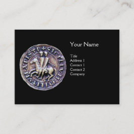 騎士テンプラーモノグラムブラックグレーのシール 名刺