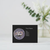 騎士テンプラーモノグラムブラックグレーのシール 名刺 (スタンド正面)