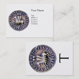 騎士テンプラーモノグラムホワイトパールのシール 名刺