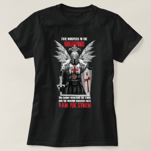 騎士テンプルの運命が戦士キリストにささやく Tシャツ (デザイン正面)