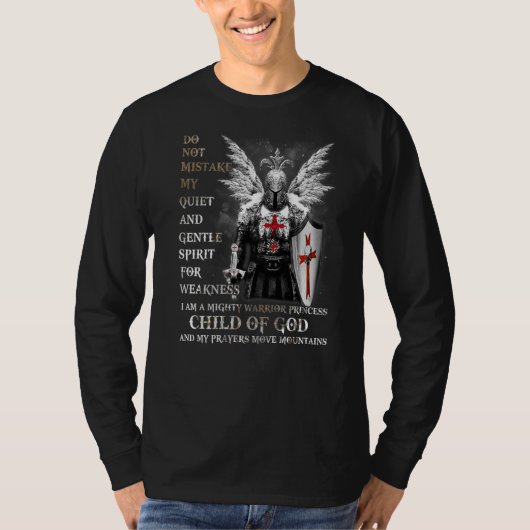 騎士テンプル私は神の子でChの戦士 Tシャツ (正面)