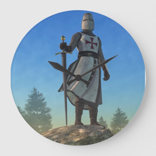 騎士テンプル ラージ壁時計 (正面)