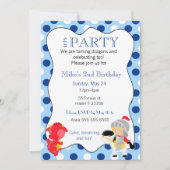 騎士ドラゴンの男の子の誕生日のパーティの招待状 招待状 (正面)