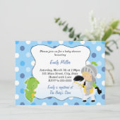 騎士ドラゴンの男の赤ちゃんのシャワーの招待状 招待状 (スタンド正面)