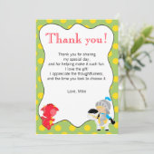 騎士ドラゴンの黄色緑のサンキューカード サンキューカード (スタンド正面)