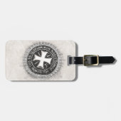 騎士パーソナライズされたテンプラール中世クロスシール ラゲッジタグ (正面横)