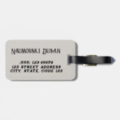 騎士パーソナライズされたテンプラール中世クロスシール ラゲッジタグ (裏面横)