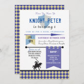 騎士プリンセスナイトバースデーパーティー招待状 招待状 (正面/裏面)