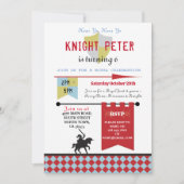 騎士プリンセス中世バースデーパーティー招待状 招待状 (正面)