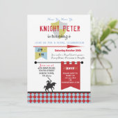 騎士プリンセス中世バースデーパーティー招待状 招待状 (スタンド正面)