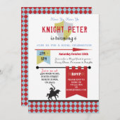 騎士プリンセス中世バースデーパーティー招待状 招待状 (正面/裏面)