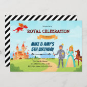 騎士プリンセス誕生日姉妹 招待状 (正面/裏面)