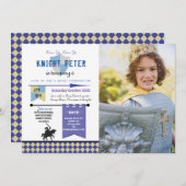 騎士プリンセス騎士バースデーパーティー写真 招待状 (正面/裏面)