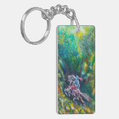 騎士ランスロット、緑の森に乗馬 キーホルダー (正面左)