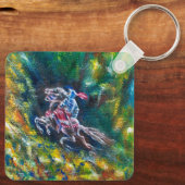 騎士ランスロット、緑の森に乗馬 キーホルダー (裏面)