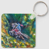 騎士ランスロット、緑の森に乗馬 キーホルダー (裏面)