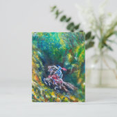 騎士ランスロット、緑の森に乗馬 ポストカード (スタンド正面)