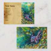 騎士ランスロット、緑の森に乗馬 名刺 (正面/裏面)