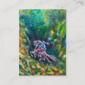 騎士ランスロット、緑の森に乗馬 名刺 (裏面)