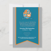 騎士中世のシールドキッズ10歳の誕生日招待状 招待状 (裏面)