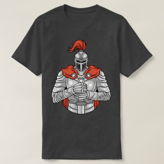 騎士中世の騎士戦闘RPGファンタジー Tシャツ (デザイン正面)