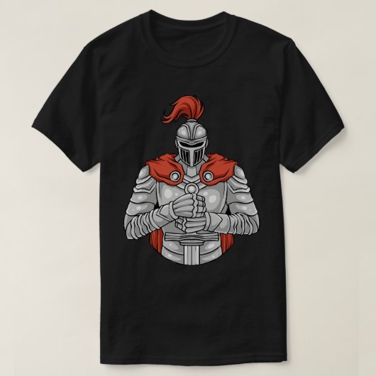 騎士中世の騎士戦闘RPGファンタジー Tシャツ (デザイン正面)