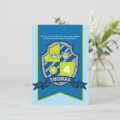 騎士中世シールドキッズ4th誕生日招待状 招待状 (スタンド正面)