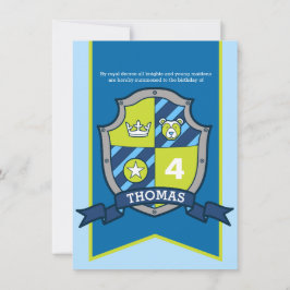 騎士中世シールドキッズ4th誕生日招待状 招待状