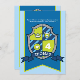 騎士中世シールドキッズ4th誕生日招待状 招待状