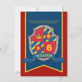 騎士中世シールドキッズ6th誕生日招待状 招待状 (正面)