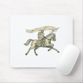 騎士乗馬馬の盾の槍の旗のスケッチ マウスパッド (マウス)