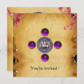 騎士団の宝石の紫のシール 招待状 (正面/裏面)