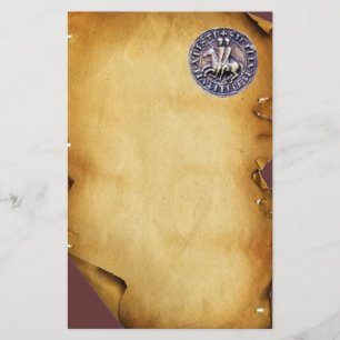騎士団の封印、茶色の羊皮紙 便箋