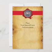 騎士団テンプラの封印レッドワックスモノグラム 招待状 (裏面)