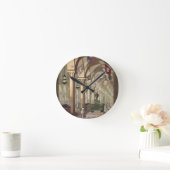 騎士団テンプルの墓， c.1820-39 （アクアチント） ラウンド壁時計 (ホーム)