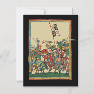 騎士団、14世紀Codex Manesse ポストカード
