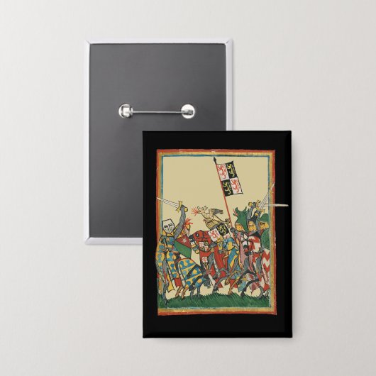 騎士団、14世紀Codex Manesse 缶バッジ (正面/裏面)